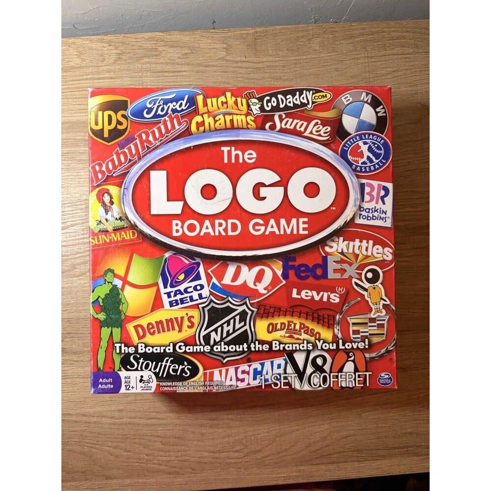 The Logo Board Game Spin Master Adult Brand Trivia 2007 2-6 Players